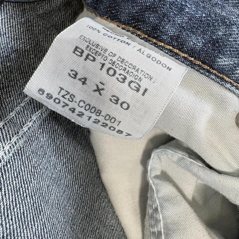 Mens Carpenter Jeans 34x30 Medium Wash Denim Work Bailey's Pt Straight Leg